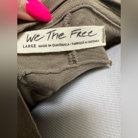 Free People We The Free Arden Tee Long Sleeve Army Green Large - Picture 7 of 9
